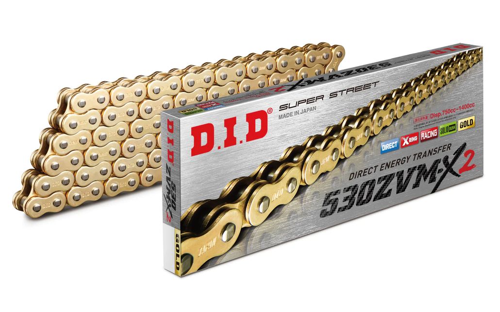 DID Chain Super Heavy Duty X-Ring Gold (G&G) ZVM-X2 530-118L (46.2KN) (ZJ Rivet Link)