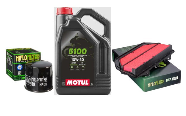 Service Kit Suzuki GSX-R600 L1,L2,L3,L4,L5,L6,L7,L8 2011 to 2024 Oil & Air Motul 5100 -10W/30