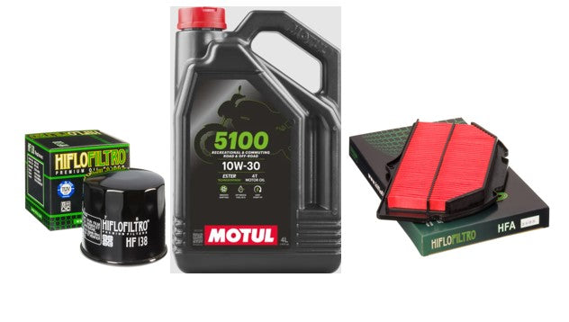 Service Kit Suzuki GSX-R1000 K1,K2,K3,K4 2001 to 2004 Oil & Air Motul 5100 -10W/30
