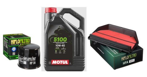 Service Kit Suzuki GSX-R1000 2017 to 2021 Oil & Air Motul 5100 -10W/40