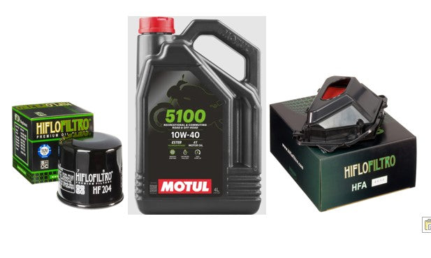 Service Kit Yamaha YZF-R6 2017-2024 Oil & Air Motul 5100 -10W/40