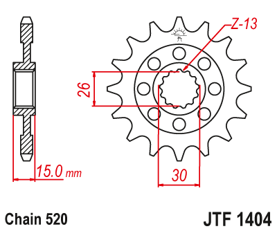 JT 17 Teeth Front Sprocket JTF1404.17 for <<< 520 Chain Conversion BMW S1000 RR 2009 to 2024