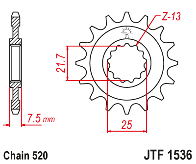 JT 14 Teeth Front Sprocket JTF1536.14 for <<<standard 520 Chain Kawasaki ZX-6R & 636 2007-2024