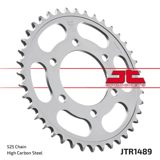 JT 42 Teeth Black Rear Sprocket JTR1489.42 for <<<standard 525 Chain Kawasaki ZX-10R (ZX1000) Ninja 2004 to 2025