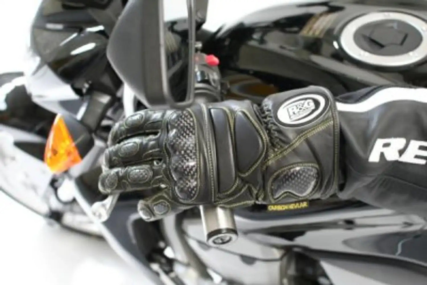 R&G Leather Deluxe Motorcycle Gloves - Black Size XXL Pair