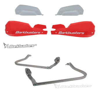 BarkBusters VPS Red Handguards & Two Point Mounts for Honda CRF300 Rally 2021-2025