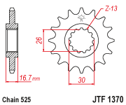 JT 15 Teeth Front Sprocket JTF1370.15 for <<<standard 525 Chain Honda Fireblade 2017-24 CBR600RR 2003-2016