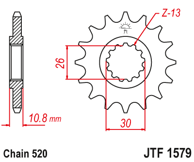 JT 17 Teeth Front Sprocket JTF1579.17 for <<< 520 Chain Conversion Yamaha YZF R1 1998 to 2024