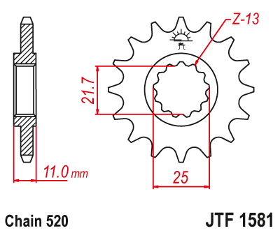 JT 16 Teeth Front Sprocket JTF1581.16 for <<< 520 Chain Conversion Yamaha YZF R6 1999 to 2024