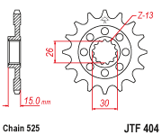 JT 14 Teeth Front Sprocket JTF404.14 for <<<standard 525 Chain BMW S1000 RR 2009 to 2025
