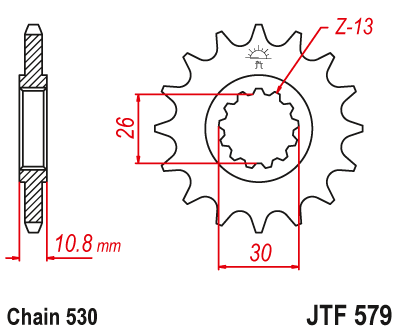 JT 17 Teeth Front Sprocket JTF579.17 for <<<standard 530 Chain Yamaha YZF R1 2004-2014