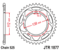 JT 45 Teeth Rear Sprocket JTR1877.45 for <<<Standard 525 Chain Yamaha YZF R1  2015-2024