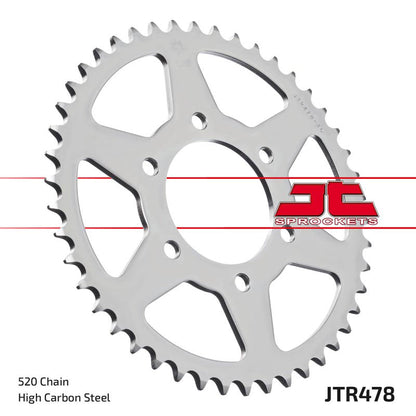 JT 46 Teeth Black Rear Sprocket JTR478.46 for <<<standard 520 Chain Kawasaki ZX-6R & 636 2007-2024