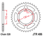 JT 42 Teeth Rear Sprocket JTR1486.42 for <<< 520 Chain Conversion Yamaha YZF R1 2004 to 2014 YZF R6 1999 to 2024