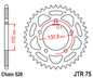 JT 44 Teeth Rear Sprocket JTR75.44 for <<< 520 Chain Conversion BMW S1000 RR 2009 to 2024