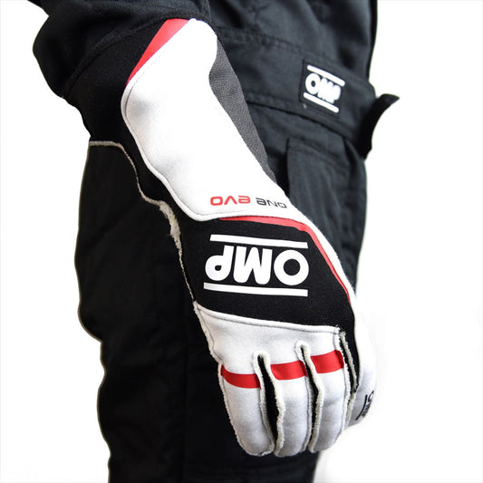 OMP One Evo Gloves White GBR-RG-W-L - Large