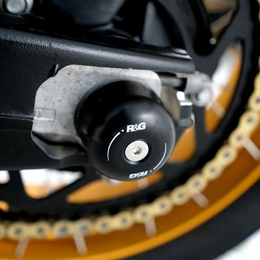 R&G Swingarm Protectors for multiple BMW, Suzuki & Yamaha models & Voge DS900X '24-‘